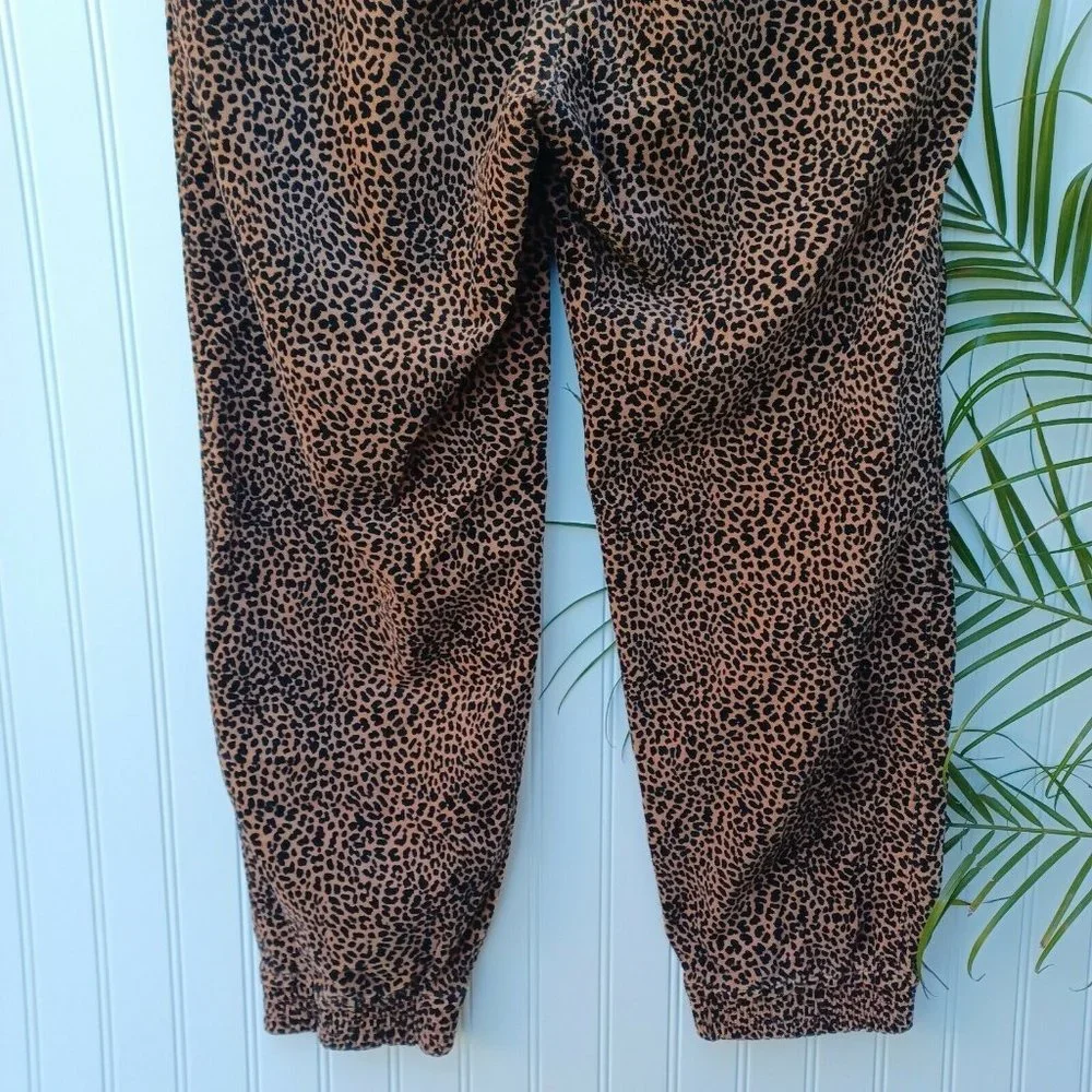 Anthropologie Kalea Corduroy  Jogger Trouser Pants Size M Cheetah Brown Black - Picture 10 of 12
